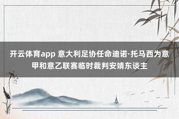 开云体育app 意大利足协任命迪诺·托马西为意甲和意乙联赛临时裁判安靖东谈主