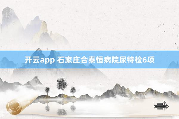 开云app 石家庄合泰恒病院尿特检6项