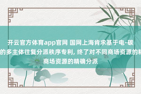开云官方体育app官网 国网上海肯求基于电-碳-绿商场的多主体往复分派秩序专利, 终了对不同商场资源的精确分派