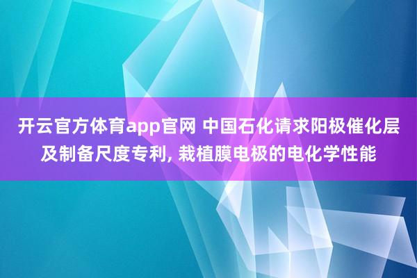 开云官方体育app官网 中国石化请求阳极催化层及制备尺度专利, 栽植膜电极的电化学性能