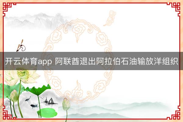 开云体育app 阿联酋退出阿拉伯石油输放洋组织